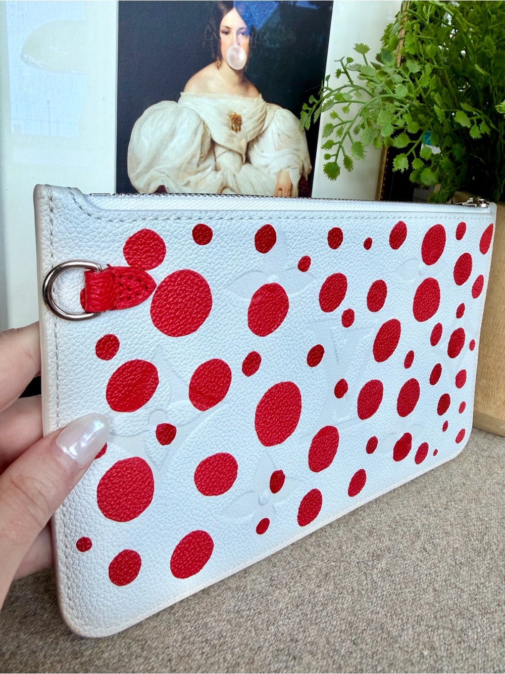 LV x Yayoi Kusama Infinity Dots Monogram Empreinte Neverful Pouch